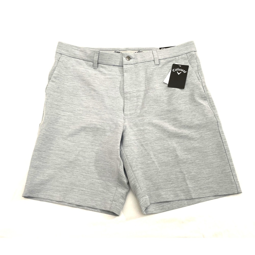 NEW Callaway Opti-Dri Golf Shorts Mens 36 Gray 9" Inseam Stretch Wicking UPF 50